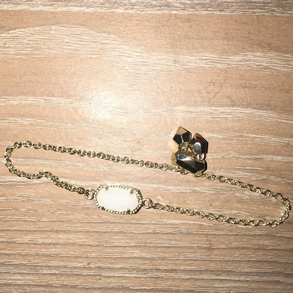 White Kendra Scott druzy bracelet